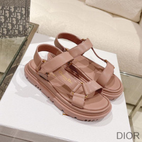 Dior D Wave Sandals Women Lambskin Pink