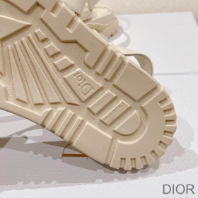 Dior D Wave Sandals Women Lambskin White