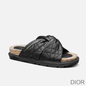 Dior Dtwist Slides Women Cannage Lambskin Black
