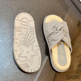 Dior Dtwist Slides Women Cannage Lambskin Grey