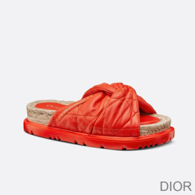 Dior Dtwist Slides Women Cannage Lambskin Red
