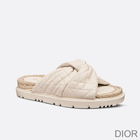 Dior Dtwist Slides Women Cannage Lambskin White