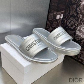 Dior Every D Slides Women Lambskin Silver