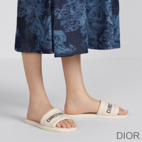 Dior Every D Slides Women Lambskin White
