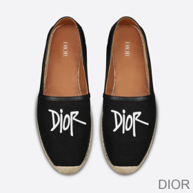 Dior Granville Espadrilles Women Shawn Logo Motif Canvas Black