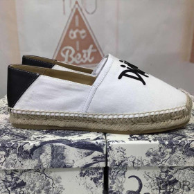 Dior Granville Espadrilles Women Shawn Logo Motif Canvas White