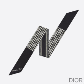 Dior Mitzah Twill 30 Montaigne Houndstooth Silk Black