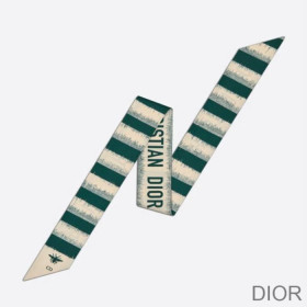 Dior Mitzah Twill D Stripes Silk Green