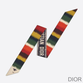 Dior Mitzah Twill D Stripes Silk Multicolor