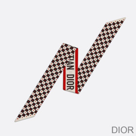 Dior Mitzah Twill Dioramour D Chess Heart Silk Red
