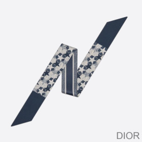 Dior Mitzah Twill Etoile Silk Navy Blue