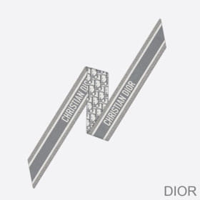 Dior Mitzah Twill Oblique Silk Grey