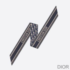 Dior Mitzah Twill Oblique Silk Navy Blue