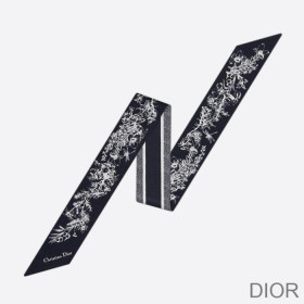 Dior Mitzah Twill Toile de Jouy Flowers Silk Black