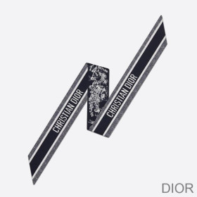 Dior Mitzah Twill Toile de Jouy Flowers Silk Black