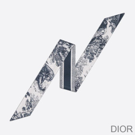 Dior Mitzah Twill Toile de Jouy Silk Navy Blue