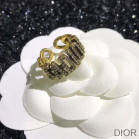 Dior Open Chain Dior J''Adior Ring With Crystals Gold