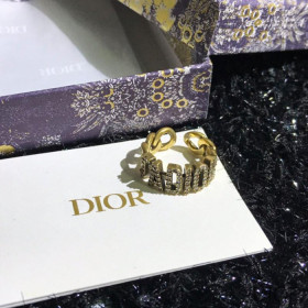 Dior Open Chain Dior J''Adior Ring With Crystals Gold