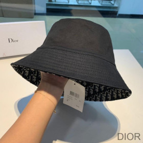 Dior Reversible Bucket Hat Teddy Oblique Cotton Black