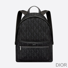 Dior Rider Backpack CD Diamond Motif Canvas Black Bag