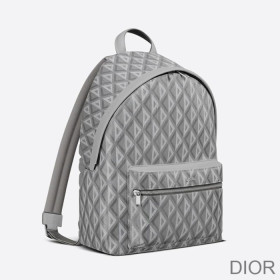 Dior Rider Backpack CD Diamond Motif Canvas Grey Bag