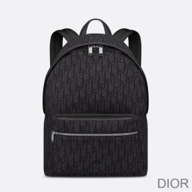 Dior Rider Backpack Oblique Motif Canvas Black Bag