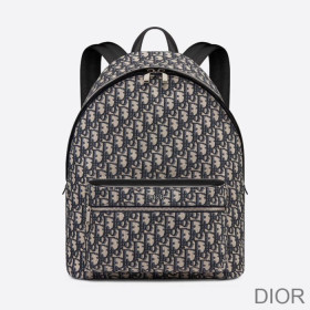 Dior Rider Backpack Oblique Motif Canvas Blue Bag