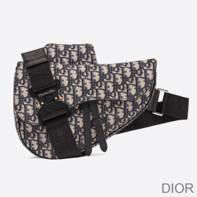 Dior Saddle Crossbody Oblique Motif Canvas Blue