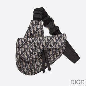 Dior Saddle Crossbody Oblique Motif Canvas Blue