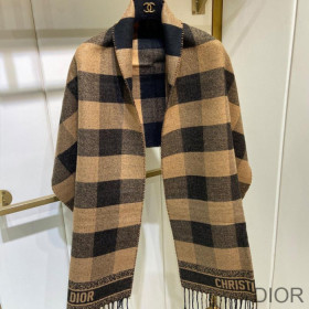 Dior Scarf Check''N''Dior Wool and Angora Khaki