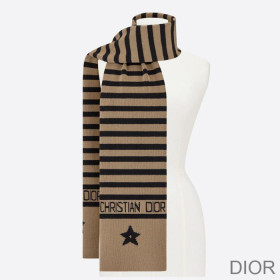 Dior Scarf D Stripes Cashmere Beige