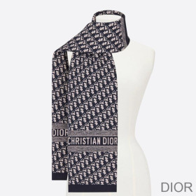 Dior Scarf Oblique Technical Cashmere Blue