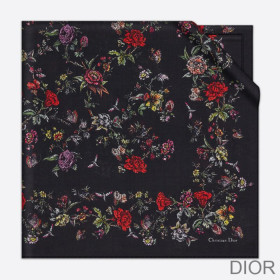 Dior Shawl Jardin Botanique Silk, Wool and Cashmere Black