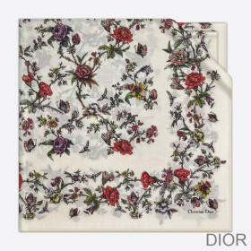 Dior Shawl Jardin Botanique Silk, Wool and Cashmere White
