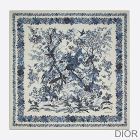 Dior Shawl Jardin d''Hiver Cashmere and Silk Blue