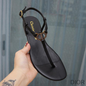 Dior Signature Sandals Women Lambskin Black