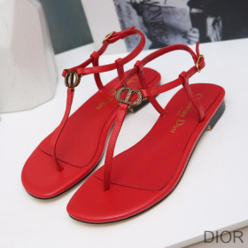 Dior Signature Sandals Women Lambskin Red
