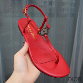 Dior Signature Sandals Women Lambskin Red