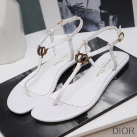 Dior Signature Sandals Women Lambskin White