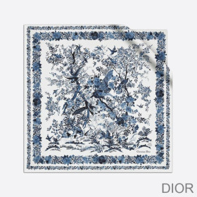 Dior Square Scarf Jardin d''Hiver Silk Blue