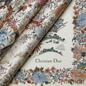 Dior Square Scarf Jardin d''Hiver Silk White