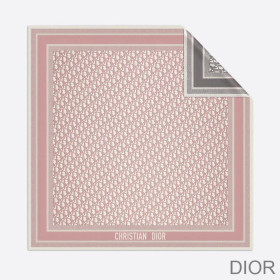Dior Square Scarf Oblique Diortwin Silk Cherry/Grey