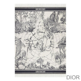 Dior Throw Around The World Wool Blue