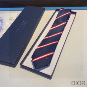 Dior Tie CD Motif Silk Red