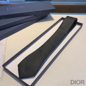 Dior Tie Oblique Motif Silk Black