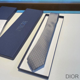 Dior Tie Oblique Motif Silk Grey