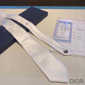 Dior Tie Oblique Motif Silk White