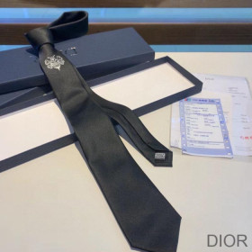 Dior Tie Shawn Bee Motif Silk Black