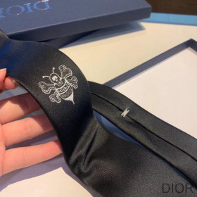 Dior Tie Shawn Bee Motif Silk Black
