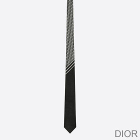 Dior Tie Striped Oblique Silk Black